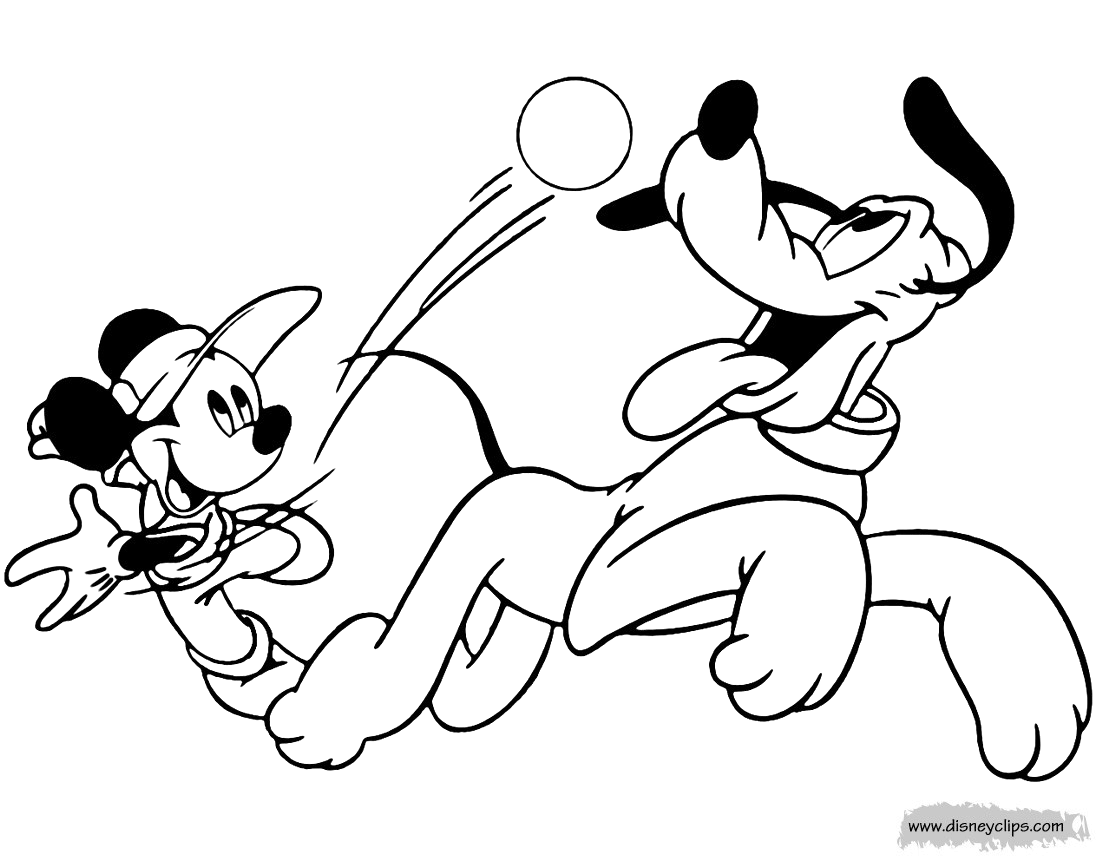 Disney Mickey And Pluto Coloring Pages
