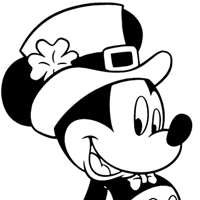 Mickey Mouse St-Patrick's Day coloring page