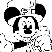 Mickey Mouse St-Patrick's Day coloring page