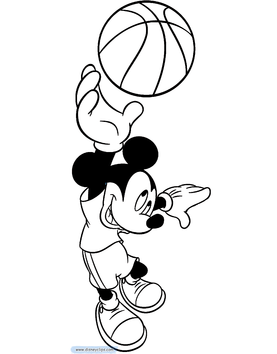 Mickey Mouse Basketball Coloring Pages Disneyclips Com