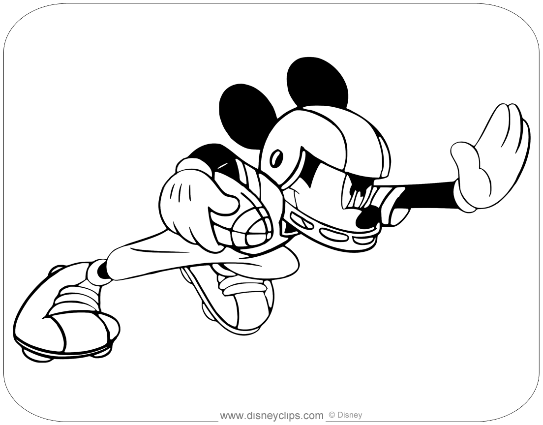coloring page Mickey playing football
