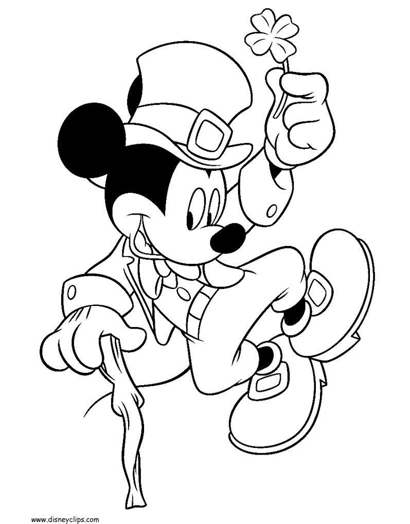 coloring page Mickey Mouse St Patrick s