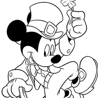 Mickey Mouse St-Patrick's Day coloring page