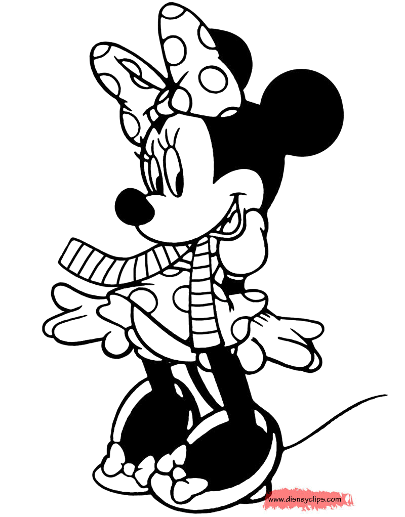 Minnie Mouse Fall & Winter Coloring Pages | Disneyclips.com
