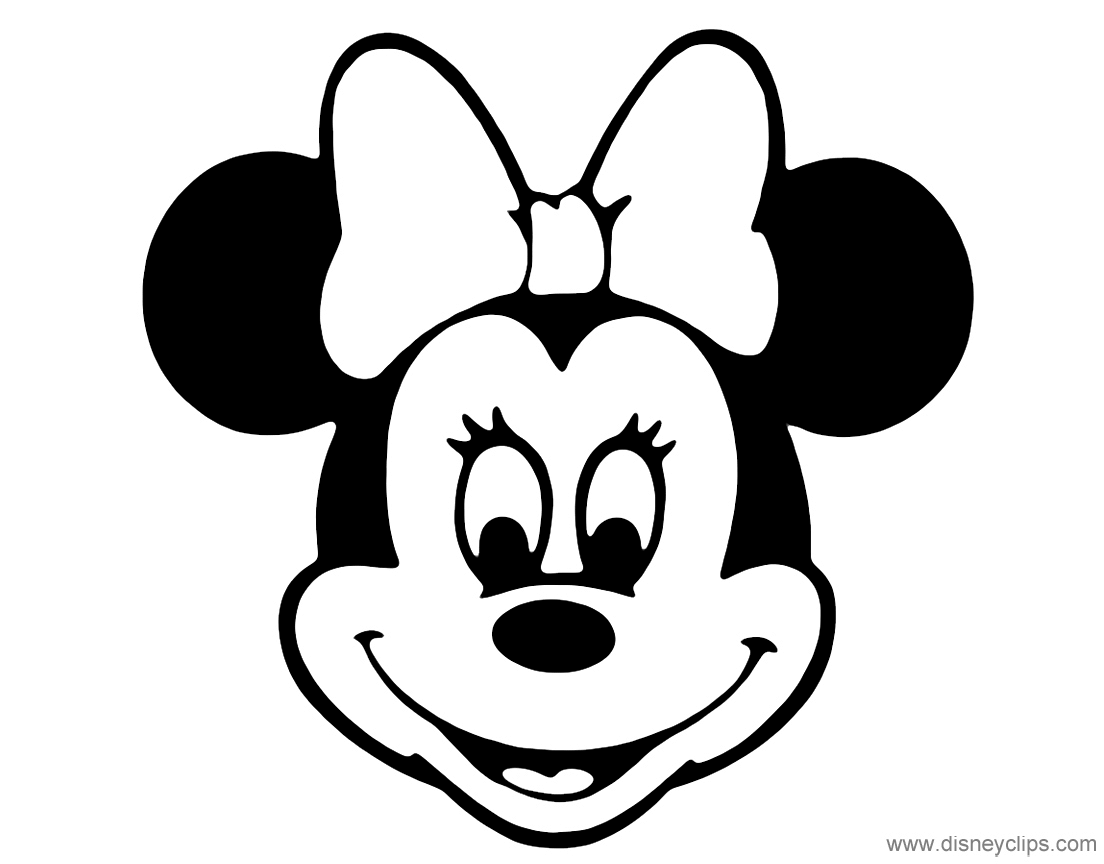 minnie mouse coloring face cartoon disney printable mini drawing character disneyclips funstuff