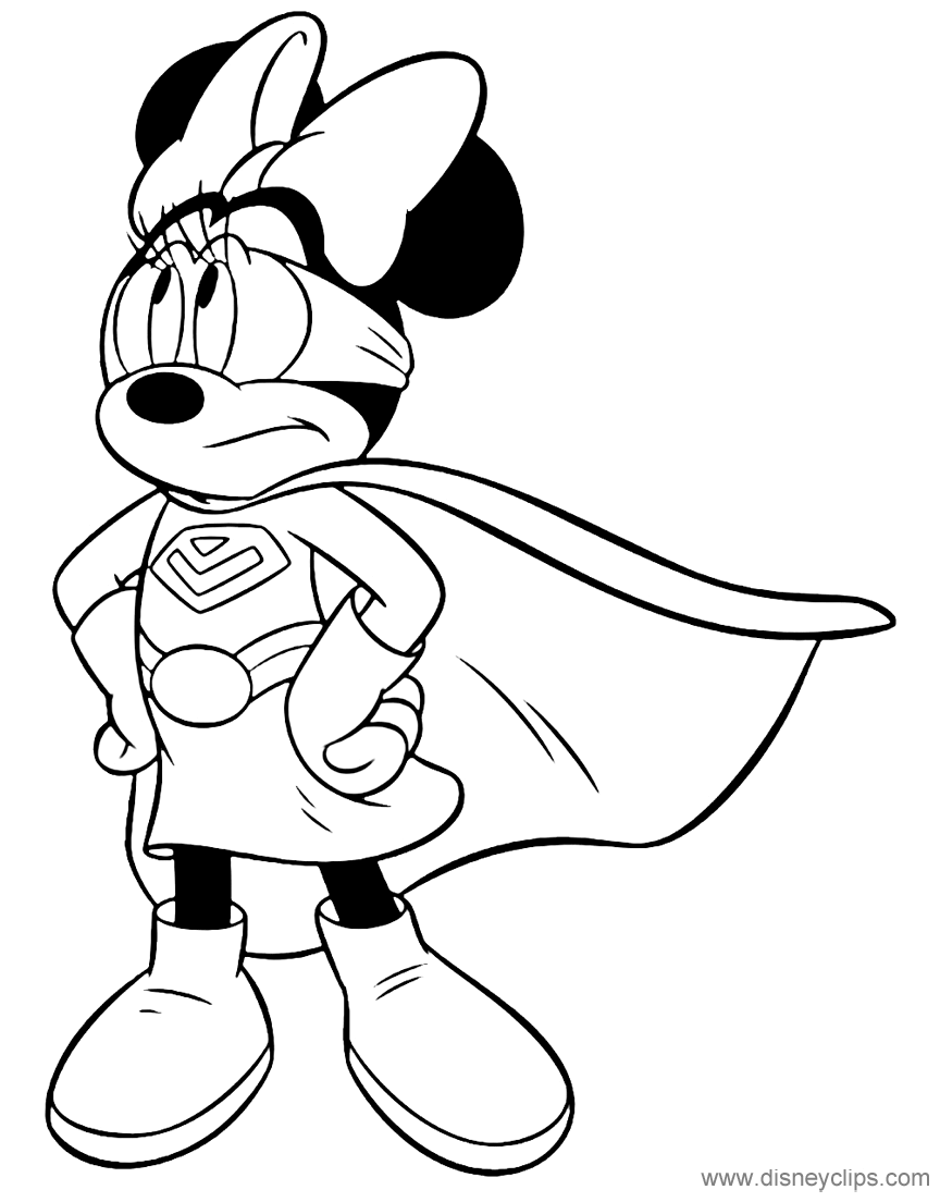 Minnie Mouse In Costume Coloring Pages | Disneyclips.com