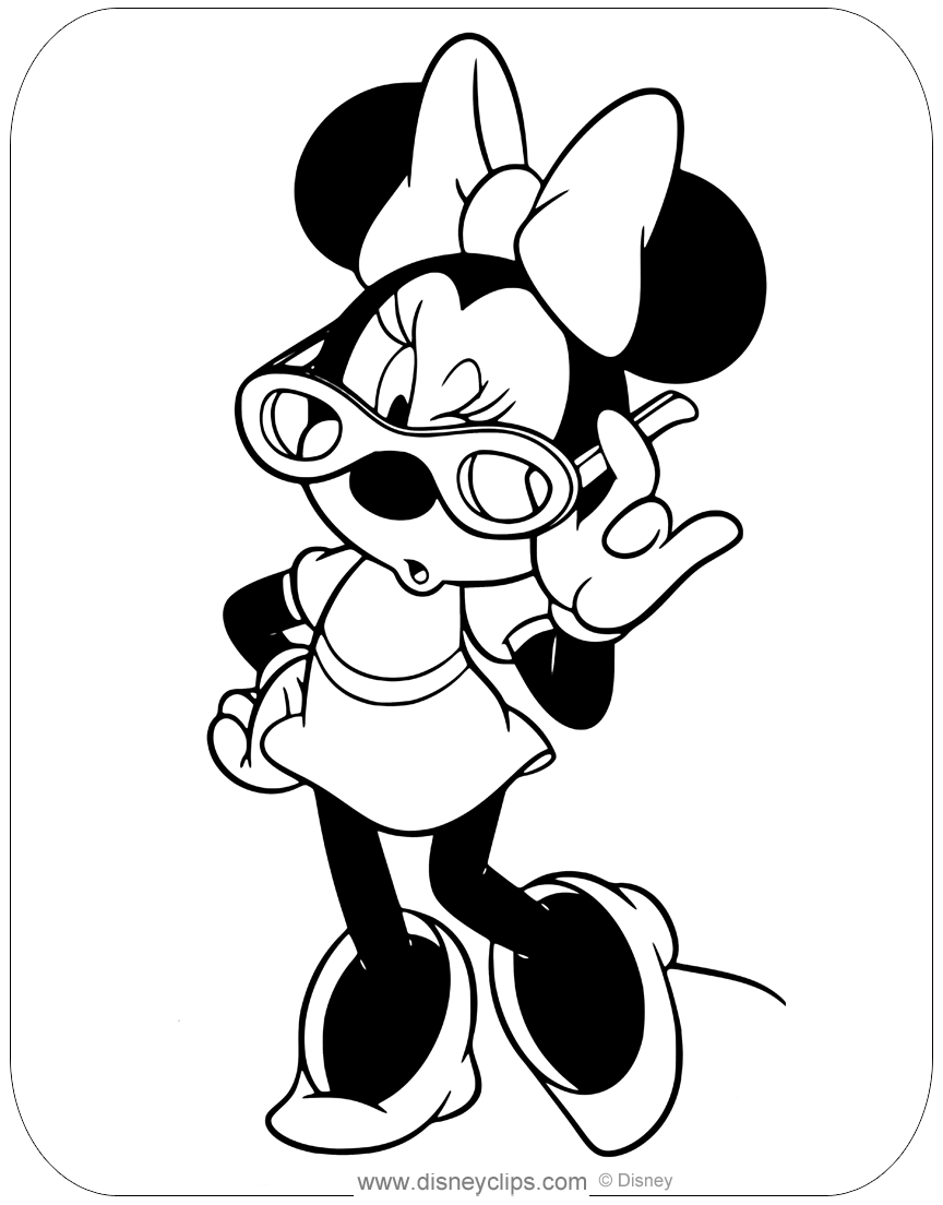 Badeværelse noget Dyster Misc. Minnie Mouse Coloring Pages (6) | Disneyclips.com
