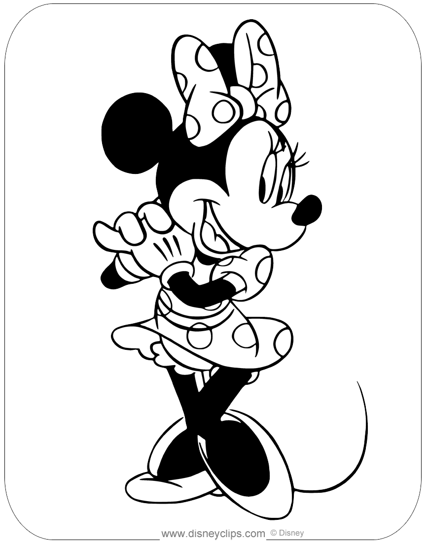  Coloring Pages Disney Minnie Mouse  Free