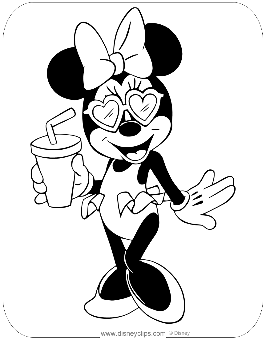 Minnie Mouse Spring & Summer Coloring Pages   Disneyclips.com