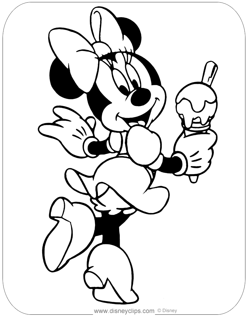 Minnie Mouse Food and Drink Coloring Pages | Disneyclips.com
