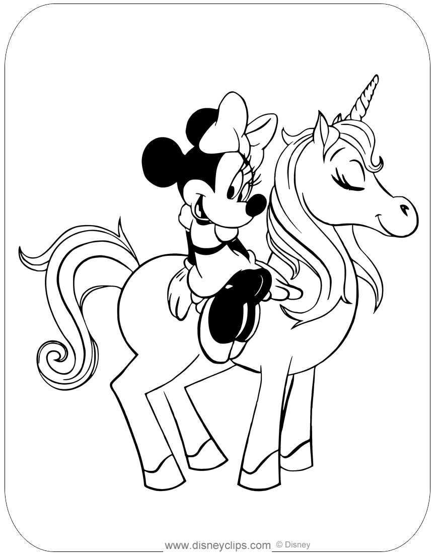 Minnie Mouse & Animal Friends Coloring Pages   Disneyclips.com
