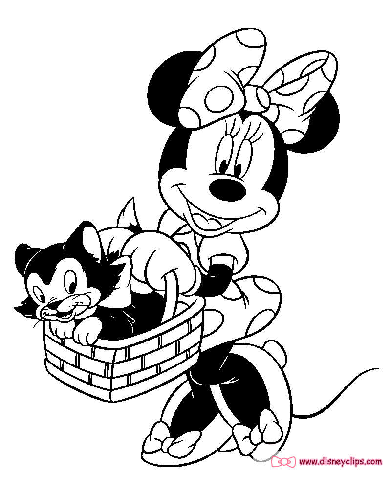 Minnie Mouse with Figaro coloring page Minnie with Figaro