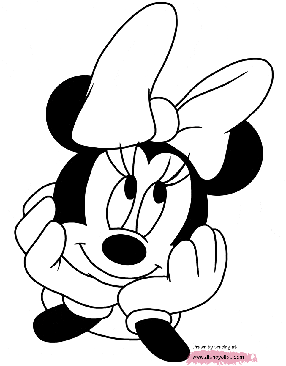 coloring page Dreamy Minnie Mouse face