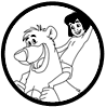 Baloo and Mowgli coloring page