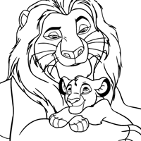 Mufasa and Simba coloring page