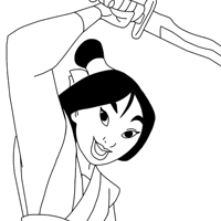 Mulan coloring page