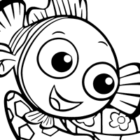 Nemo and Squirt coloring page