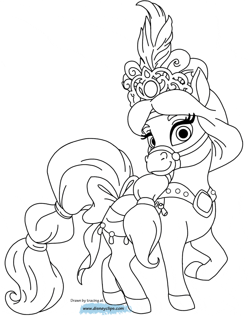 palace pets horses coloring pages - photo #3