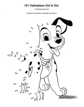 101 Dalmatians puppy dot to dot