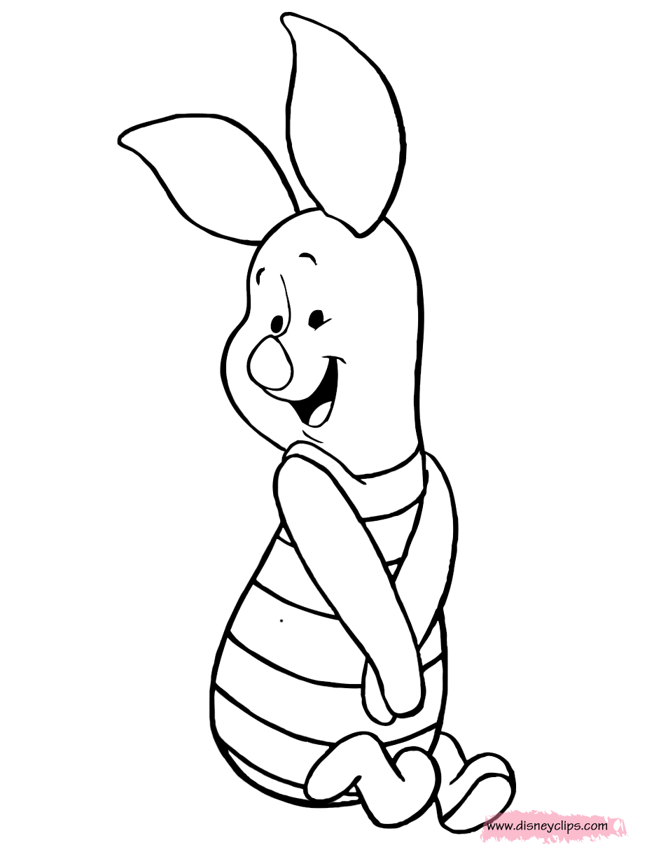 Piglet Coloring Pages (2) | Disneyclips.com