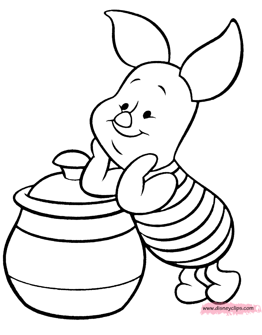 Piglet Coloring Pages (2) | Disneyclips.com