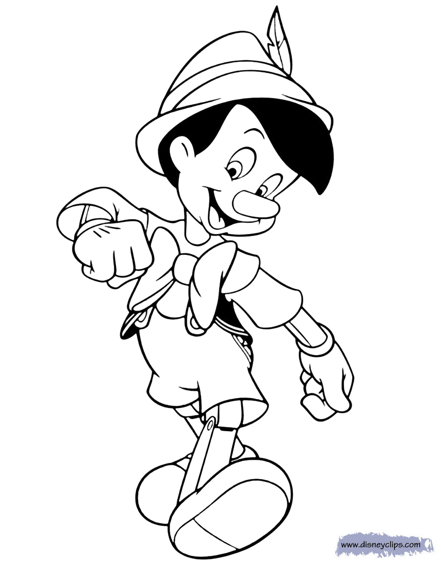 Download Coloring Pages Pinocchio With Cricket Cartoons Sketch Coloring Page