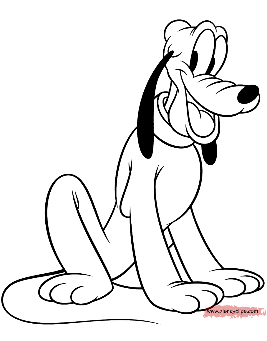 Pluto Coloring Pages (3) | Disneyclips.com