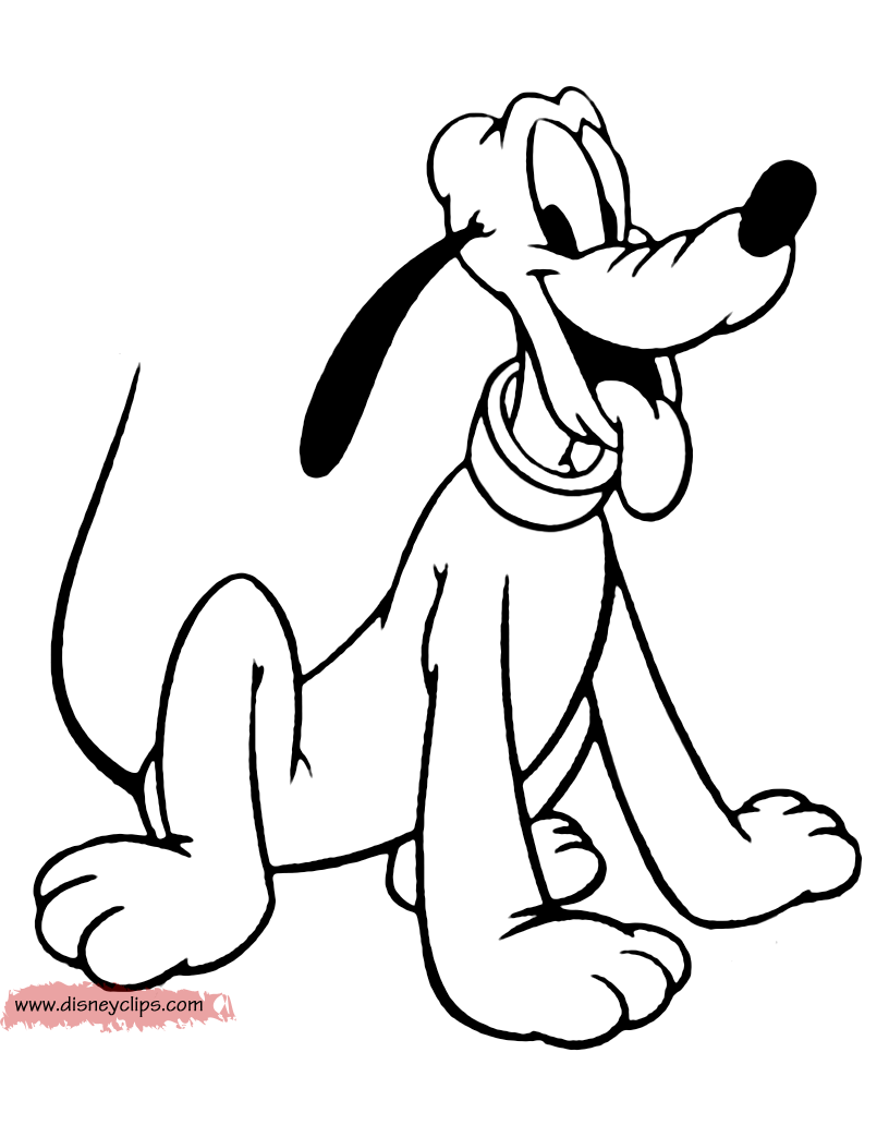 Pluto Printable Coloring Pages 3 | Disney's World of Wonders