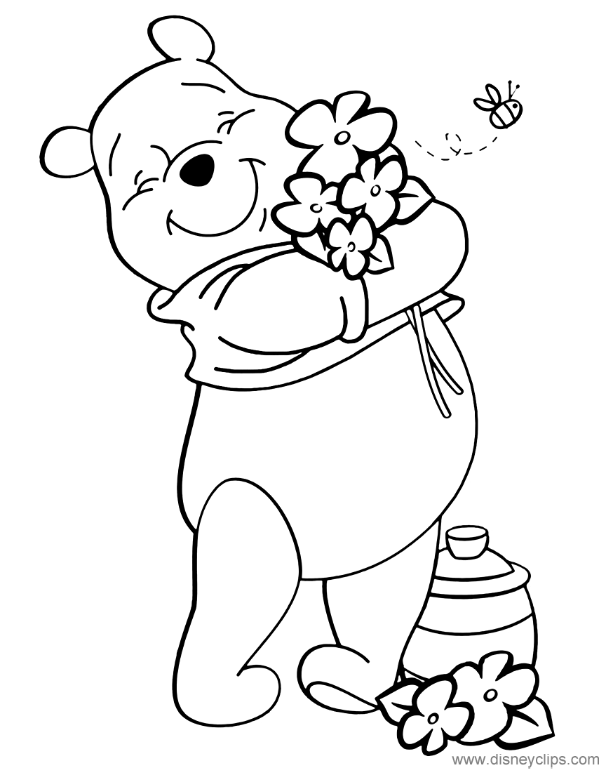 Winnie The Pooh Summer Coloring Pages