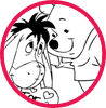 Winnie the Pooh and Eeyore Valentine's Day coloring page