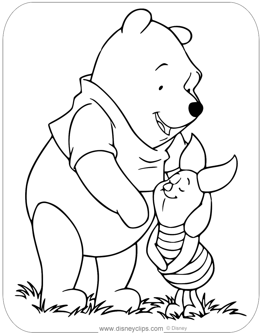 Download Winnie the Pooh & Piglet Coloring Pages | Disneyclips.com
