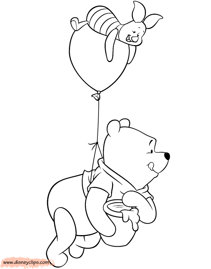 Winnie the Pooh & Piglet Coloring Pages (3) | Disneyclips.com