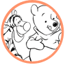 Pooh and friends coloring page