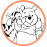 Winnie the Pooh and friends coloring page
