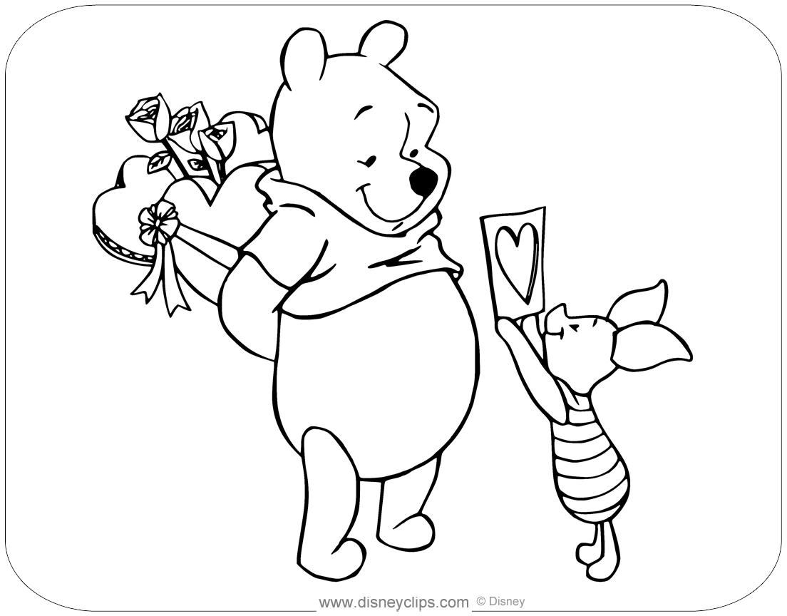 Disney Valentine's Day Coloring Pages   Disneyclips.com