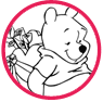 Winnie the Pooh and Piglet Valentine's Day coloring page