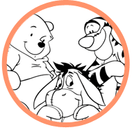 Pooh and friends coloring page
