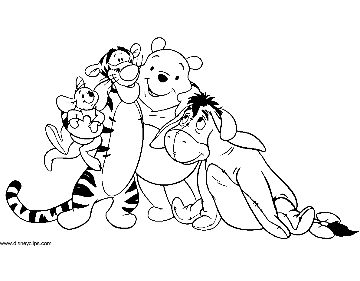 Pooh And Friends Coloring Page Pooh And Friends Coloring Page