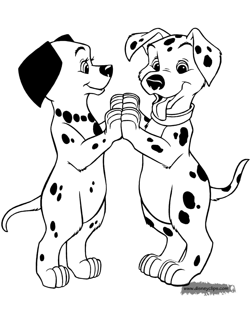 Animal 101 Dalmatians Coloring Pages with simple drawing