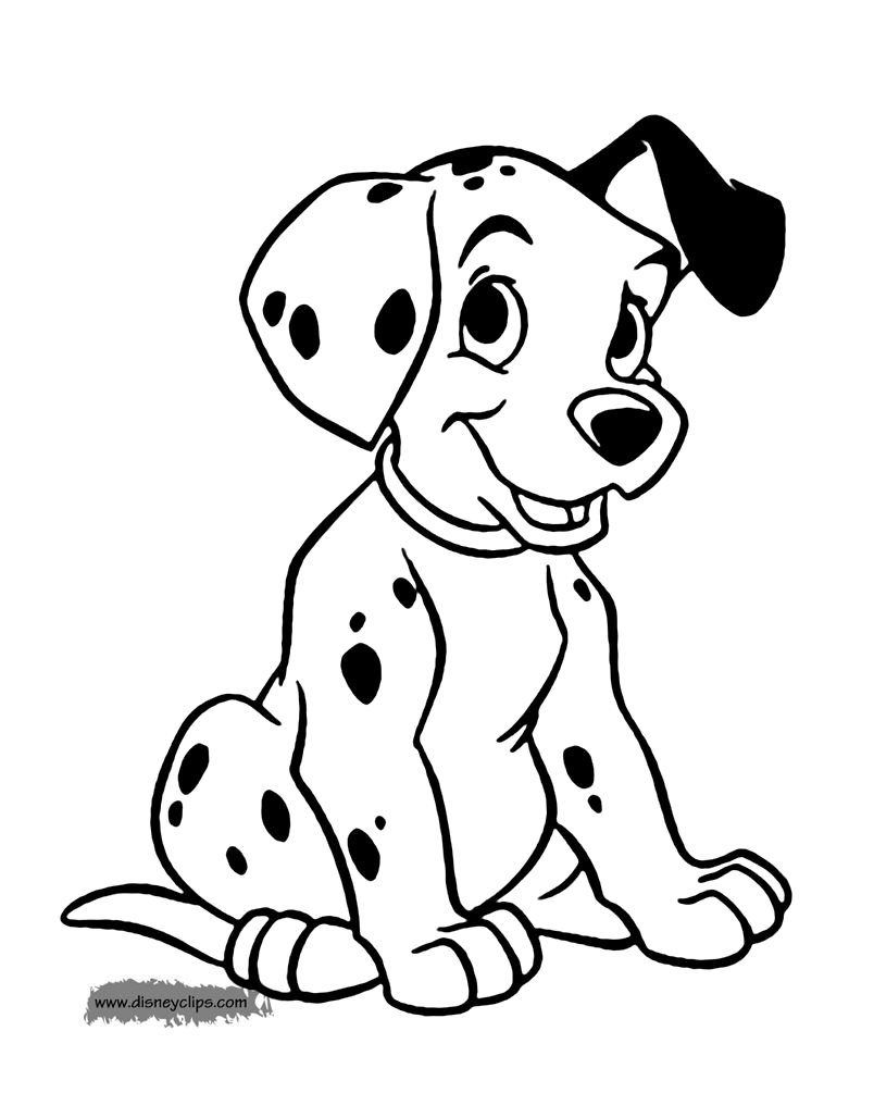 puppy coloring 101 dalmatians disneyclips sitting funstuff