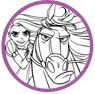Rapunzel and Maximus coloring page