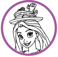 Rapunzel and Pascal coloring page