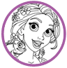 Rapunzel and Pascal coloring page