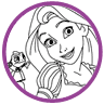 Rapunzel and Pascal coloring page