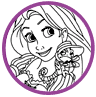 Rapunzel and Pascal coloring page