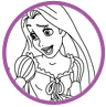 Rapunzel and Pascal coloring page