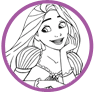 Rapunzel and Pascal coloring page