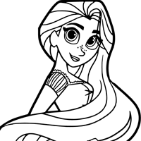 Rapunzel and Pascal coloring page
