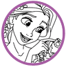 Rapunzel and Pascal coloring page