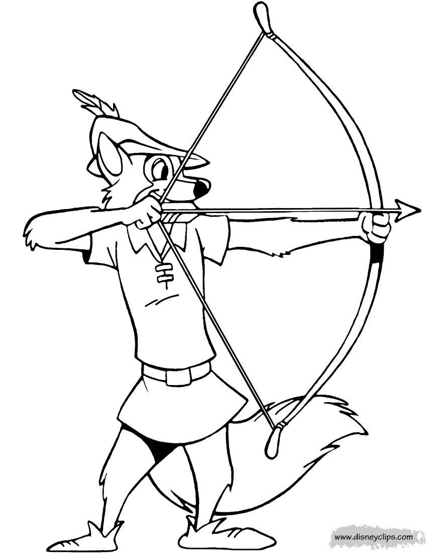 Robin Hood Coloring Pages Disneyclipscom